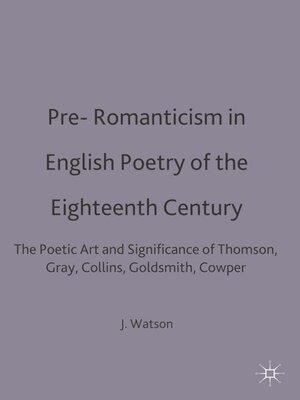 cover image of Pre-Romanticism in English Poetry of the Eighteenth Century